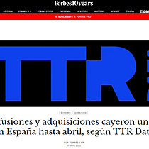 Las fusiones y adquisiciones cayeron un 22% en Espaa hasta abril, segn TTR Data